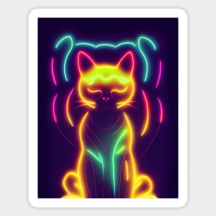 cat halloween neon Sticker